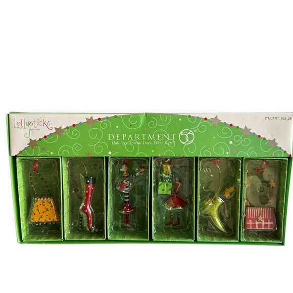 Dept 56 Lollysticks By Kim Bowles Ornaments Whimsical Festive Heels & Handbags - Picture 1 of 13